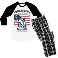 Boxing Lover Boxer Legend American Boxer King Of The Ring 434 Men's 3/4 Sleeve Pajama Set | Artistshot