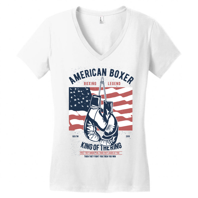 Boxing Lover Boxer Legend American Boxer King Of The Ring 434 Women's V-Neck T-Shirt by golferu | Artistshot