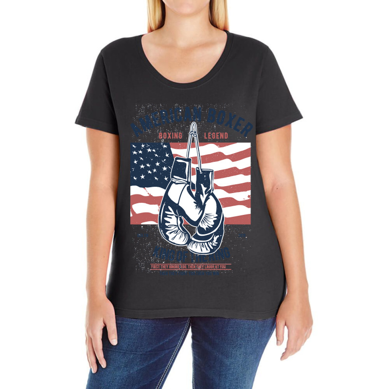 Boxing Lover Boxer Legend American Boxer King Of The Ring 434 Ladies Curvy T-Shirt by golferu | Artistshot