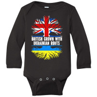 British Grown With Stop War Long Sleeve Baby Bodysuit | Artistshot