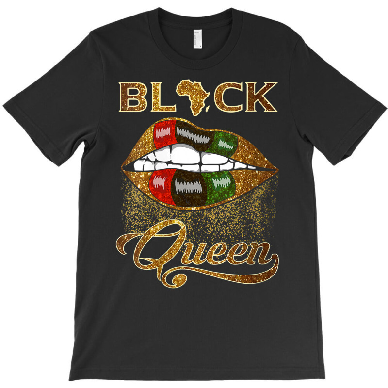 Womens Black Queen African Pan Flag Sexy Lips Drip Melanin Pride V Nec T-shirt | Artistshot