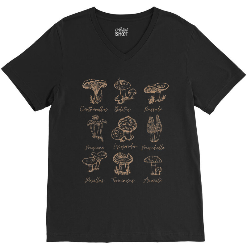 Fungi Mushroom Lover Mycology Vintage Goth Style V-Neck Tee by Hoang95 | Artistshot