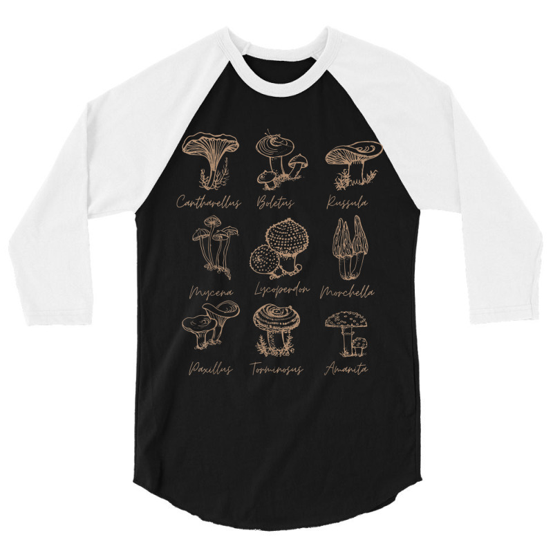 Fungi Mushroom Lover Mycology Vintage Goth Style 3/4 Sleeve Shirt by Hoang95 | Artistshot