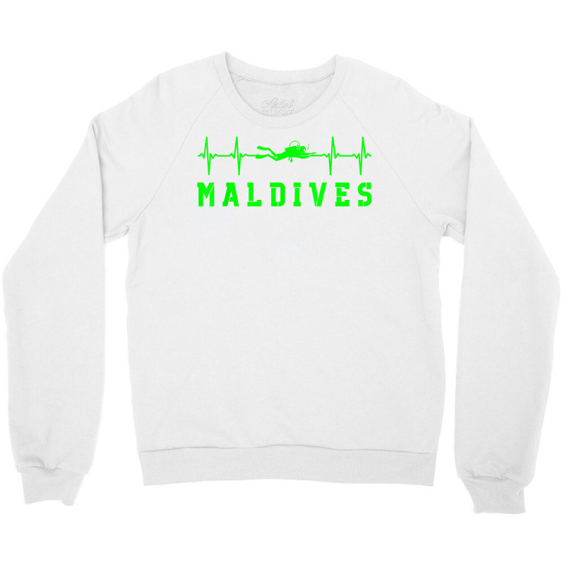 Maldives Scuba Diving Maldives Souvenir Heartbeat Diving T Shirt Crewneck Sweatshirt | Artistshot