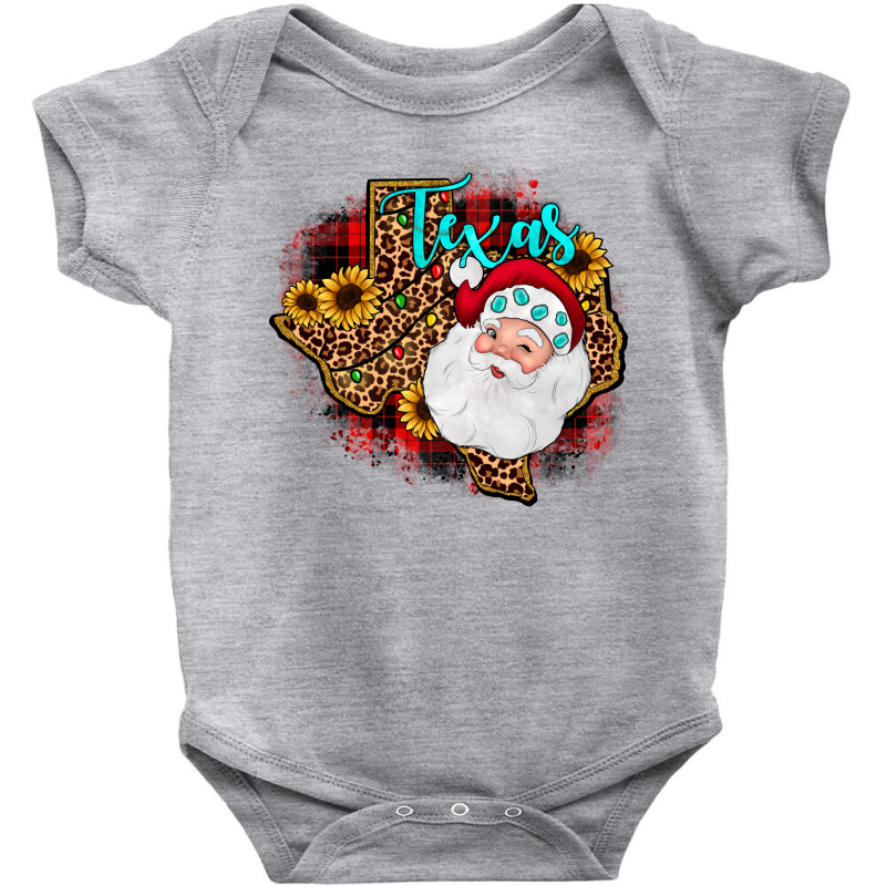 Santa Texas Map Baby Bodysuit | Artistshot