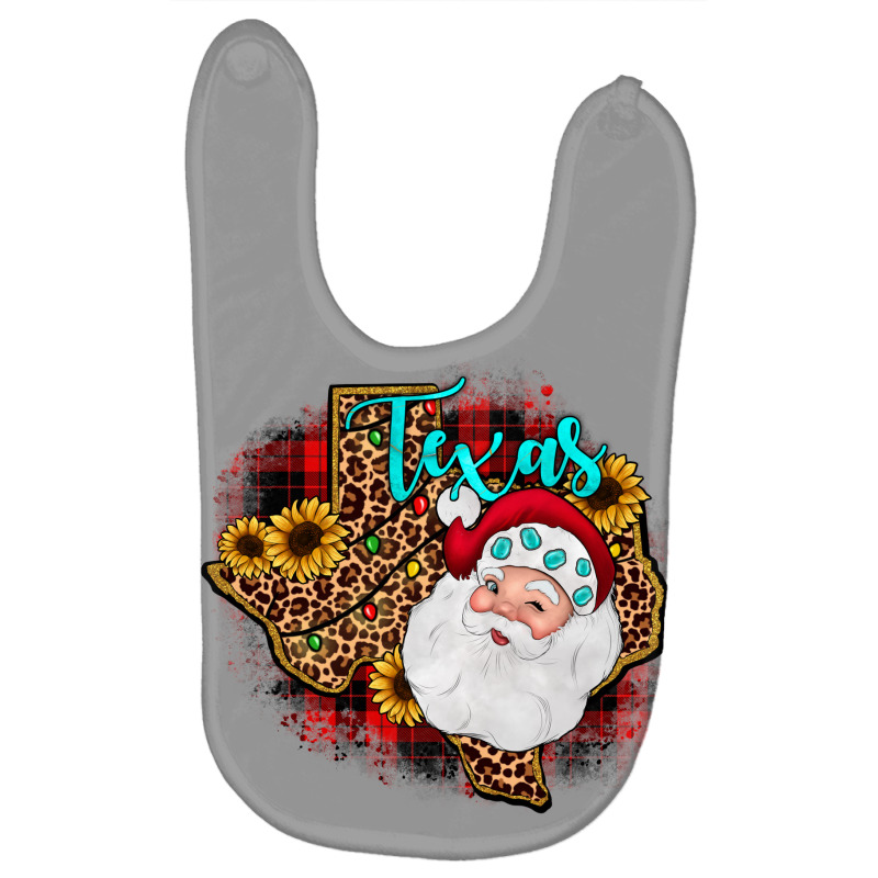 Santa Texas Map Baby Bibs | Artistshot