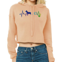 Australian Cattle Dog T  Shirt Australian Cattle Dog Colorful Heartbea Cropped Hoodie | Artistshot