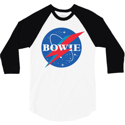 Bowie Nasa Parody 3/4 Sleeve Shirt Designed By Toweroflandrose