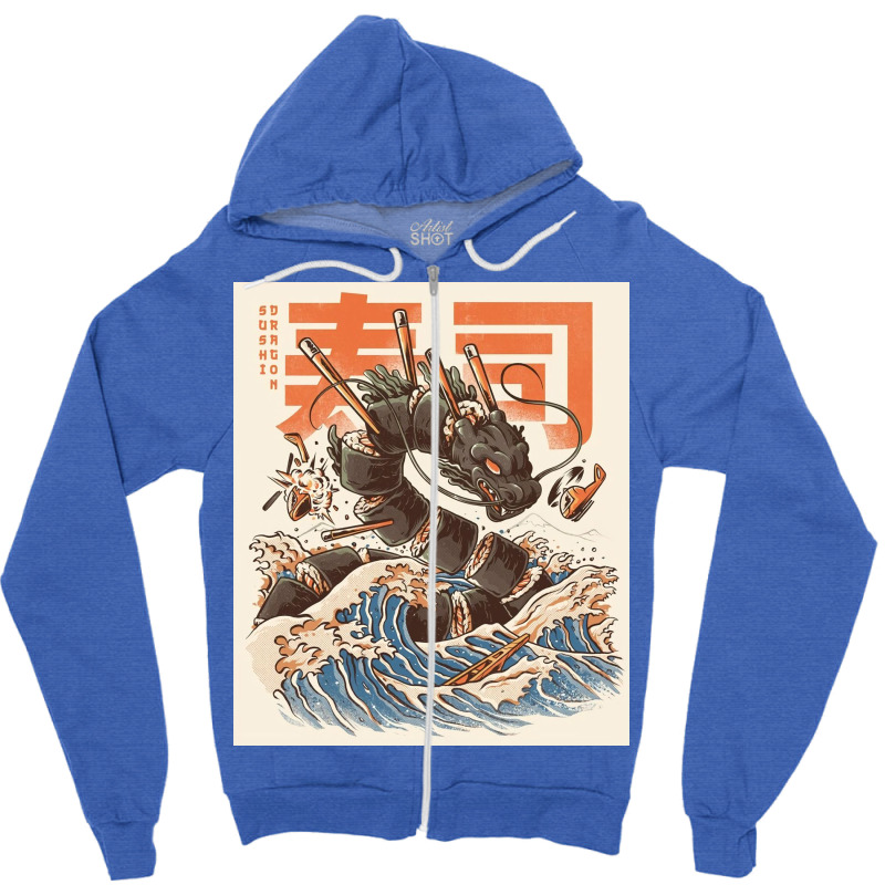 Great Sushi Dragon Zipper Hoodie | Artistshot