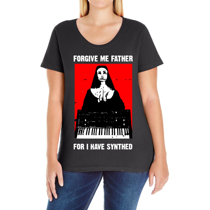 Sintetizador Vintage Synthesizer Ladies Curvy T-Shirt by FeelGood Tees | Artistshot