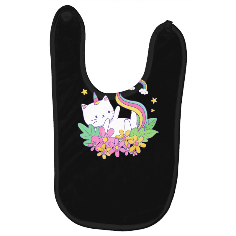 Cat Unicorn Aesthetic Flower Baby Bibs | Artistshot