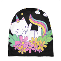 Cat Unicorn Aesthetic Flower Baby Beanies | Artistshot