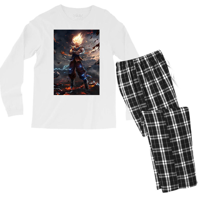 Son Goku Super Saiyan Men's Long Sleeve Pajama Set by Marie E | Artistshot