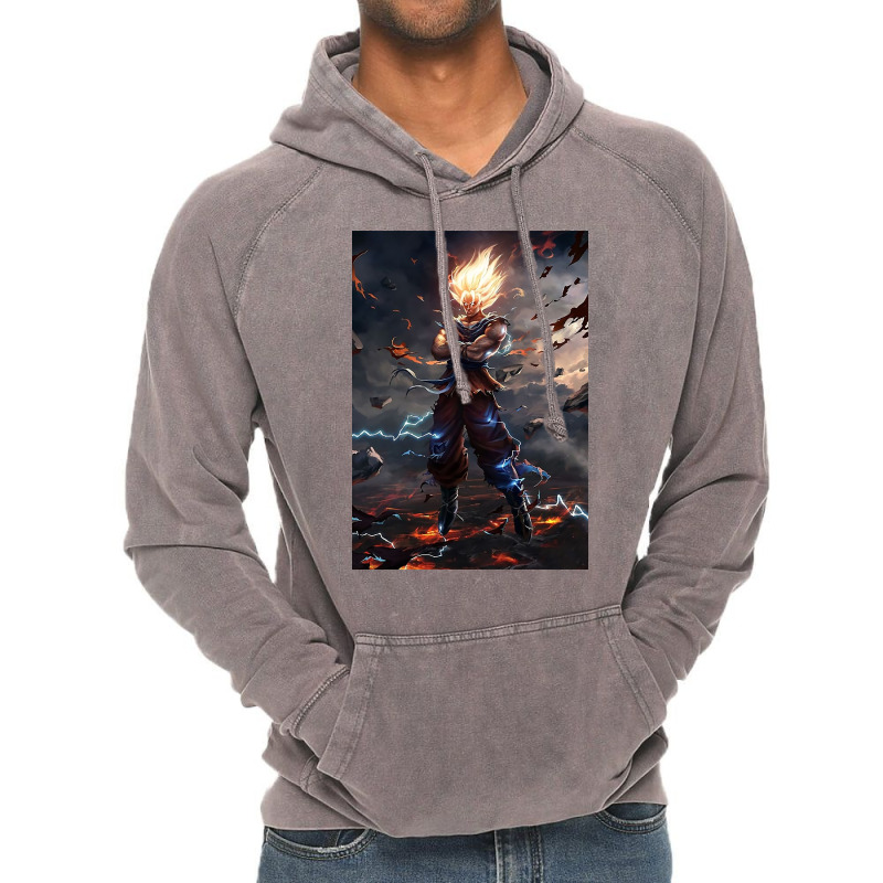 Son Goku Super Saiyan Vintage Hoodie by Marie E | Artistshot