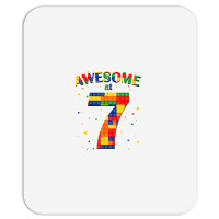 Building Blocks Bricks Awesome At 7 Years Old Birthday Boy Mousepad | Artistshot