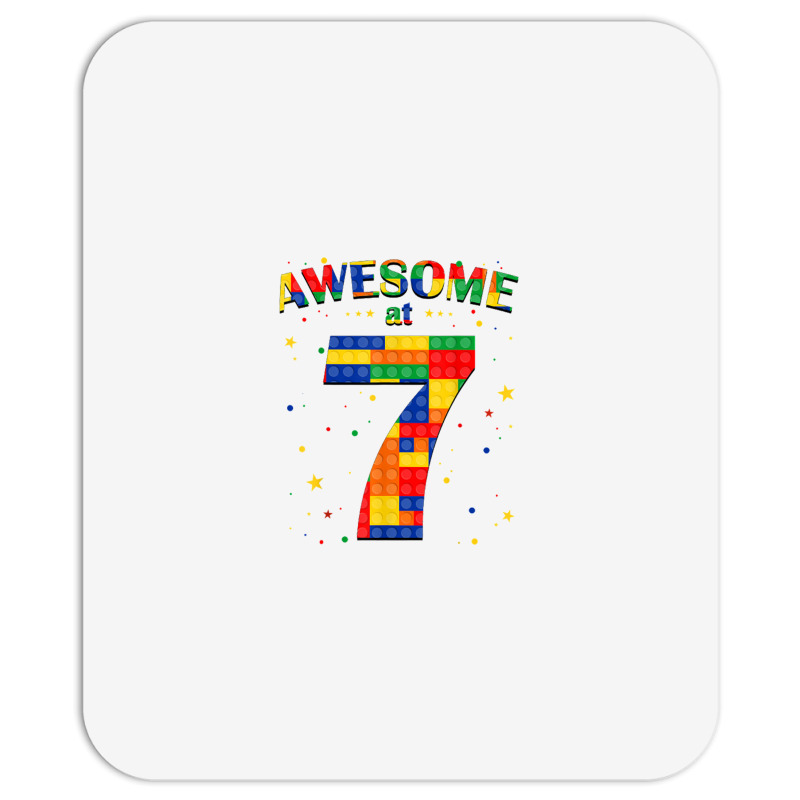 Building Blocks Bricks Awesome At 7 Years Old Birthday Boy Mousepad | Artistshot