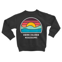 Horn Island Mississippi Retro Minimalist Ocean Wave Sunset T Shirt Toddler Sweatshirt | Artistshot