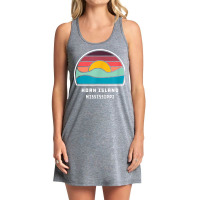 Horn Island Mississippi Retro Minimalist Ocean Wave Sunset T Shirt Tank Dress | Artistshot