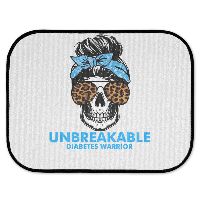 Diabetes Unbreakable Diabetes Warrior Skull Halloweenfor Woman 332 Awa Rear Car Mat | Artistshot