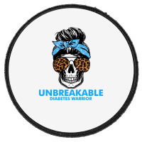 Diabetes Unbreakable Diabetes Warrior Skull Halloweenfor Woman 332 Awa Round Patch | Artistshot