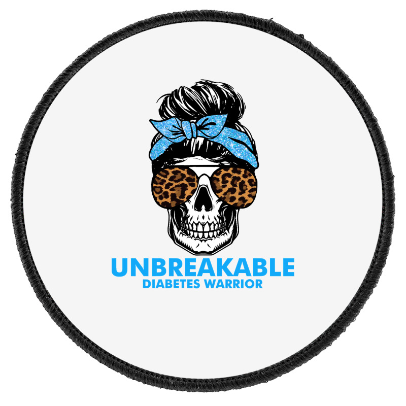 Diabetes Unbreakable Diabetes Warrior Skull Halloweenfor Woman 332 Awa Round Patch | Artistshot