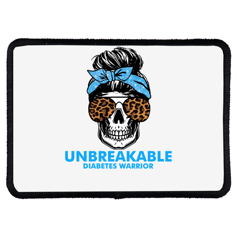 Diabetes Unbreakable Diabetes Warrior Skull Halloweenfor Woman 332 Awa Rectangle Patch | Artistshot