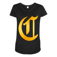 Old English Style Initial Letter Maternity Scoop Neck T-shirt | Artistshot