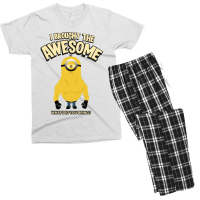 Funny Awesome Minion Muscle Men's T-shirt Pajama Set Designed By Raizume76