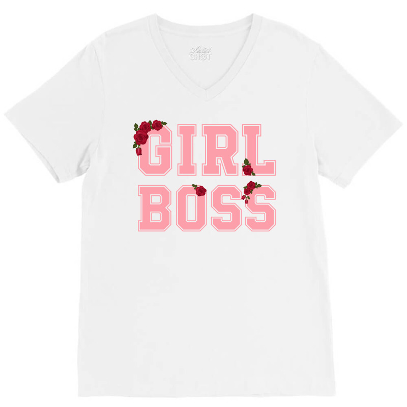 Girl Boss For Light V-Neck Tee by autlu2024 | Artistshot