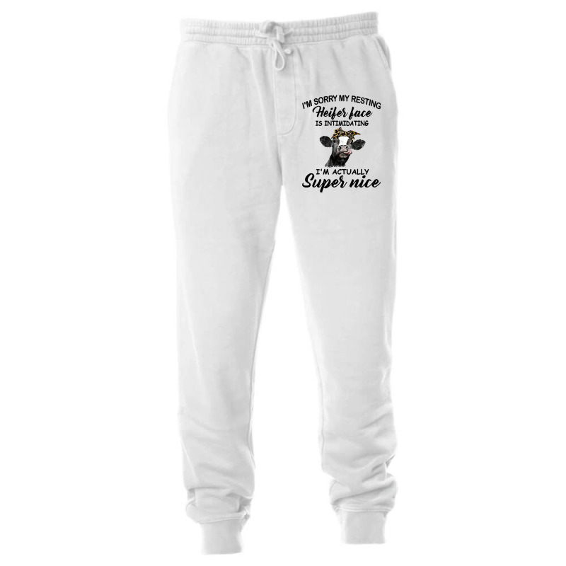 Cow Cattle Womens Funny Cow Im Sorry My Resting Heifer Face Is Intimid Unisex Jogger by golferu | Artistshot