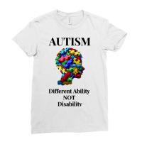 Autism Puzzle Autistic Different Ability Not Disability Autistic Ladies Fitted T-shirt | Artistshot