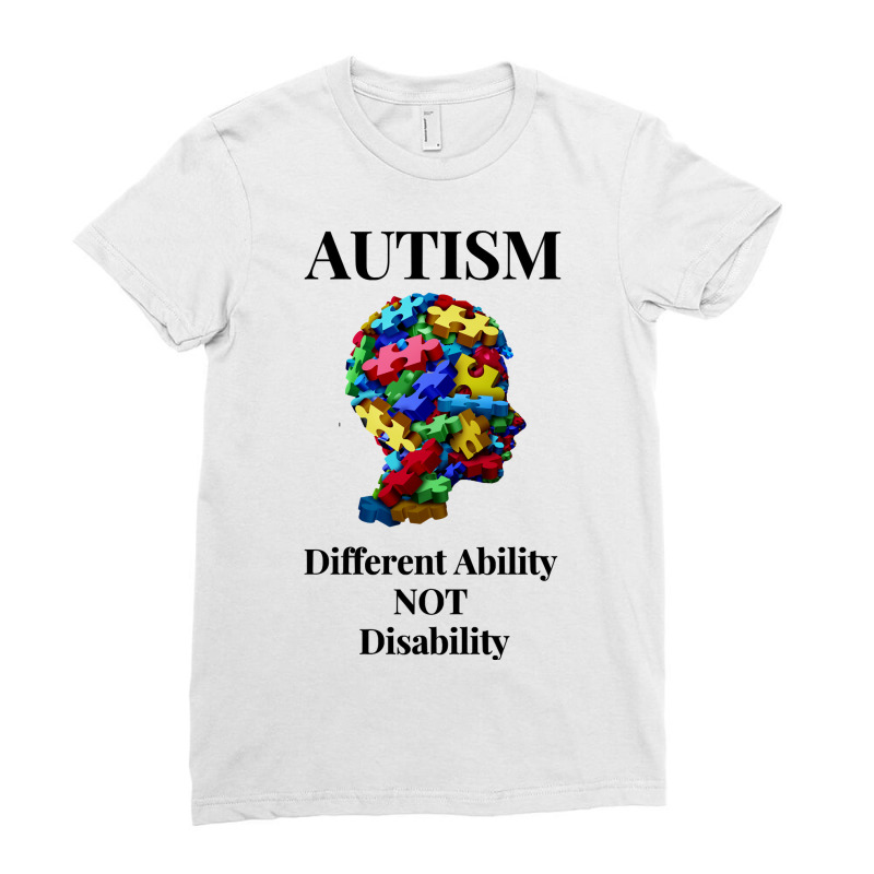 Autism Puzzle Autistic Different Ability Not Disability Autistic Ladies Fitted T-Shirt by golferu | Artistshot