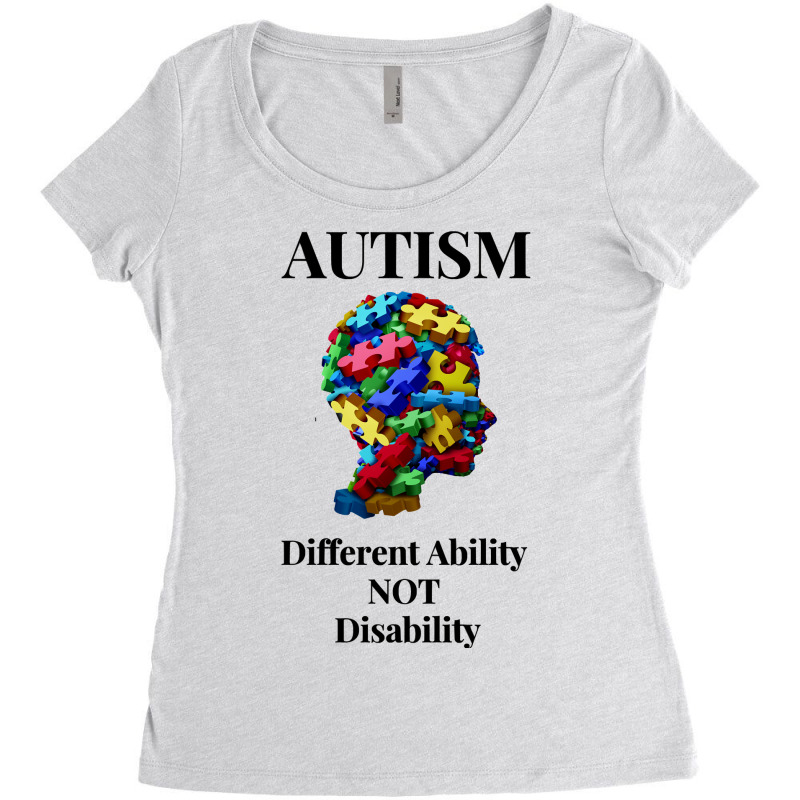 Autism Puzzle Autistic Different Ability Not Disability Autistic Women's Triblend Scoop T-shirt by golferu | Artistshot