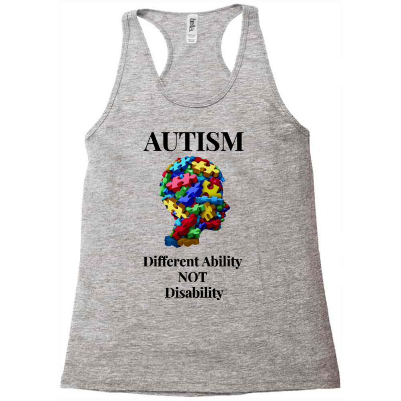 Autism Puzzle Autistic Different Ability Not Disability Autistic Racerback Tank by golferu | Artistshot