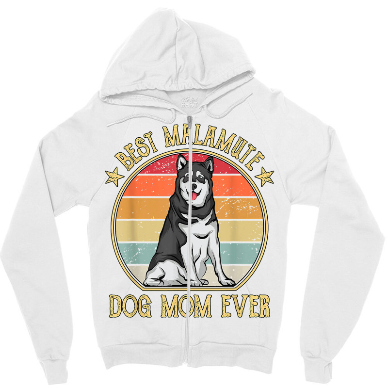 Custom Best Malamute Dog Mom Everalaskan Malamute Zipper Hoodie By