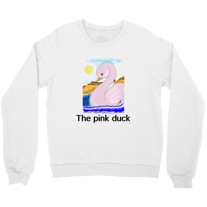 The Pink Duck Crewneck Sweatshirt by Issam | Artistshot