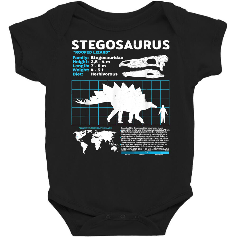 Stegosaurus Fact Sheet Dinosaur Facts T Shirt Baby Bodysuit | Artistshot