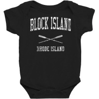 Block Island Rhode Island Ri Vintage Nautical Sports Design Baby Bodysuit | Artistshot