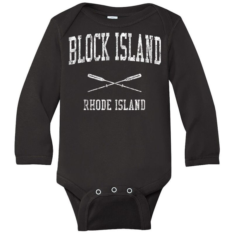 Block Island Rhode Island Ri Vintage Nautical Sports Design Long Sleeve Baby Bodysuit by jaiahlowes | Artistshot