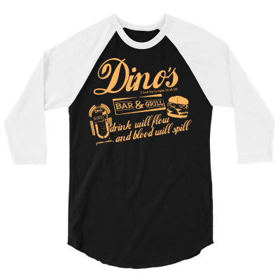 Dino's Bar & Grill Classic Rock   Copy 3/4 Sleeve Shirt Designed By Andini