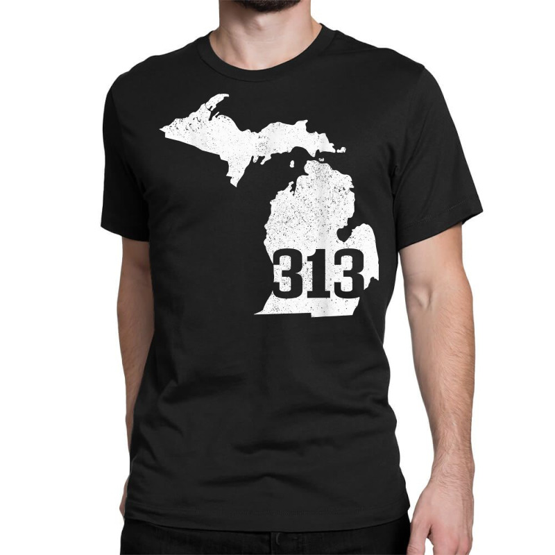 Detroit T-shirts: Detroit 313 Area Code T-shirt by Detroit 