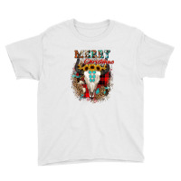 Western Plaid Leopard Cow Print Bull Skull Merry Christmas T Shirt Youth Tee | Artistshot