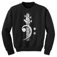 Bass Cleff Headstock Bass Guitar T Shirt Youth Sweatshirt | Artistshot