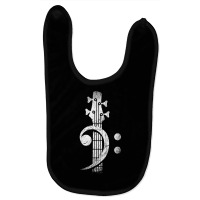 Bass Cleff Headstock Bass Guitar T Shirt Baby Bibs | Artistshot