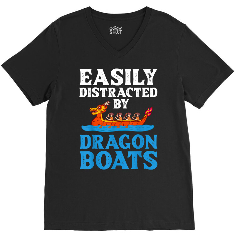 Dragon Boat Racing Festival Paddle Chinese Boating T Shirt V-Neck Tee by tognifx | Artistshot