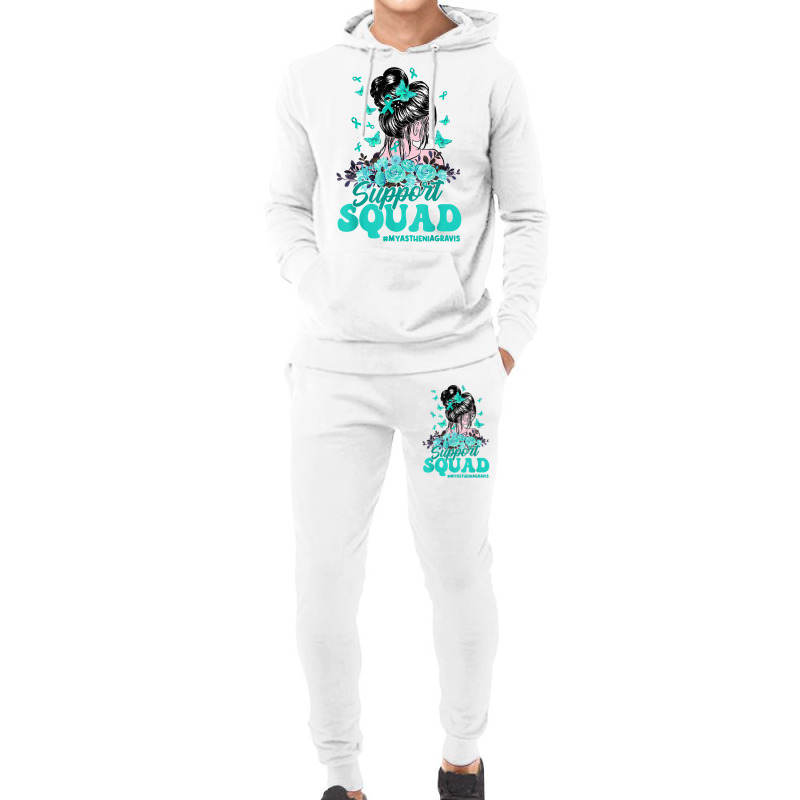 Support Squad Messy Bun Butterfly Myasthenia Gravis T Shirt Hoodie & Jogger Set | Artistshot