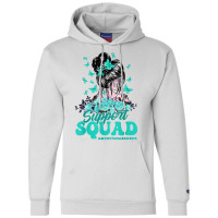 Support Squad Messy Bun Butterfly Myasthenia Gravis T Shirt Champion Hoodie | Artistshot