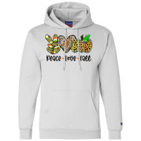 Peace Love Fall Vibes Pumkin Season Spooky Season Leopard T Shirt Champion Hoodie | Artistshot