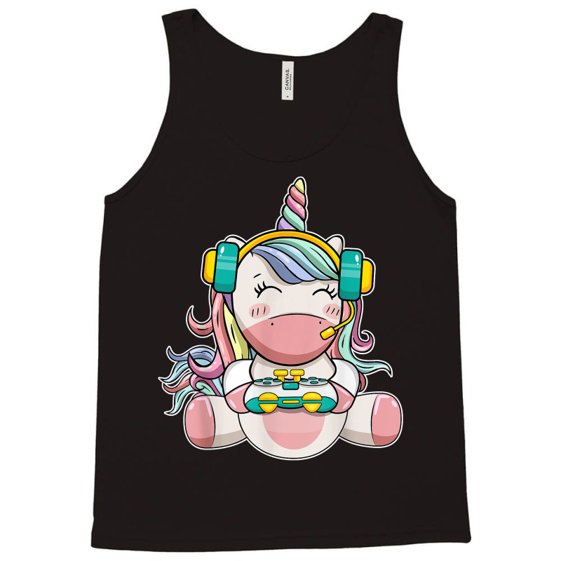 Gamer Girl Unicorn Gaming Cute Video Game Women Girls T Shirt Tank Top by GradenKacers | Artistshot