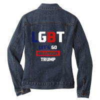 Lgbt Let’s Go Brandon - Usa Political Gift Ladies Denim Jacket | Artistshot